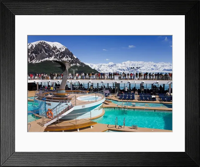 Framed Print : USA, Southeast Alaska, Yakutat Bay, Gulf of Alaska, Hubbard Glacier, Cruise ship with tourist on board Framed Print : USA, Southeast Alaska, Yakutat Bay, Gulf of Alaska, Hubbard Glacier, Cruise ship with tourist on board