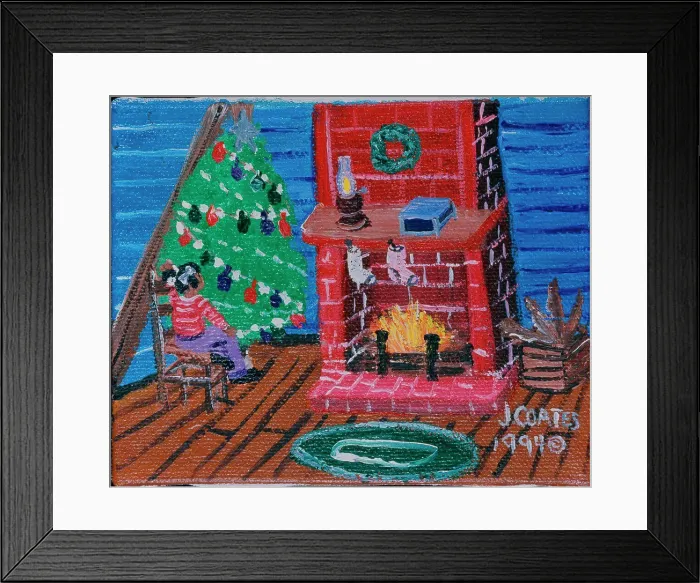 Framed Print : My First Christmas Tree 1994 Jessie Coates (20th Century / American) Acrylic on canvas Private Collection