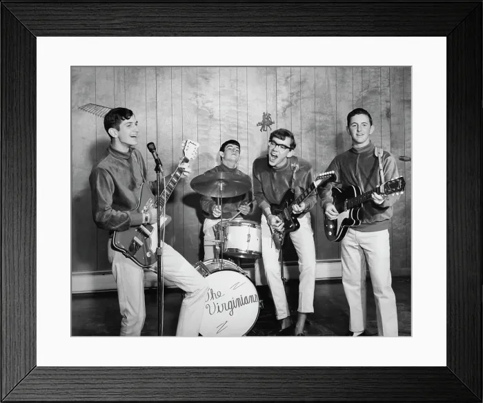 Framed Print : Musicians performing in a band