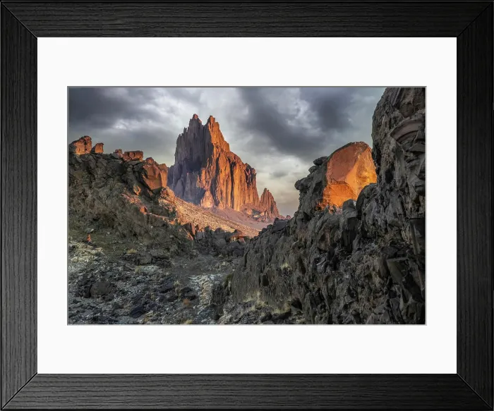 Framed Print : USA, New Mexico. Shiprock formation at sunrise