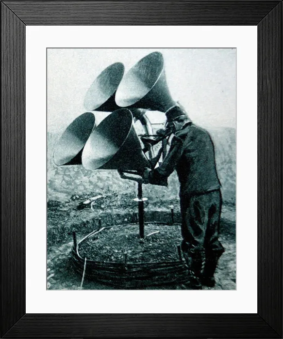 Framed Print : world war one listening device to detect enemy aircraft Framed Print : world war one listening device to detect enemy aircraft