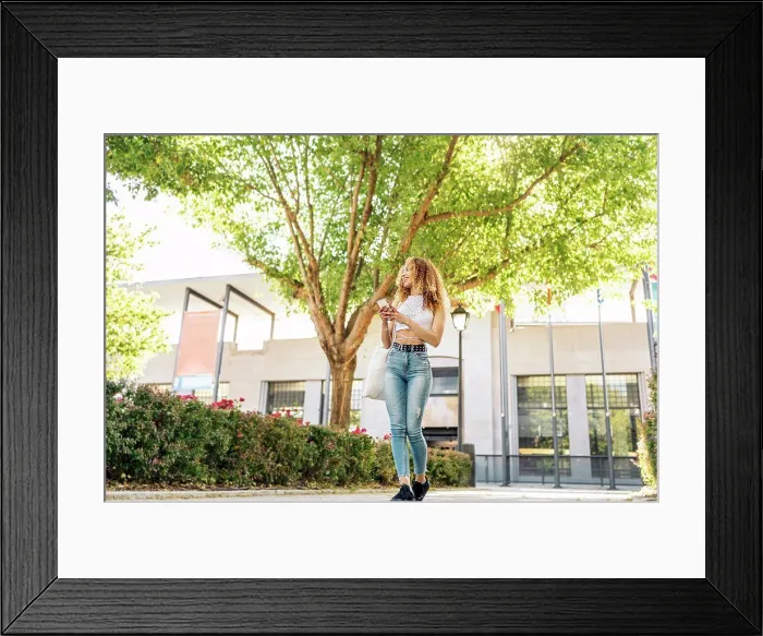 Framed Print : Portrait Of Latin Girl in the city Framed Print : Portrait Of Latin Girl in the city