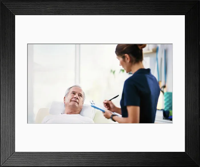 Framed Print : Senior man, healthcare worker