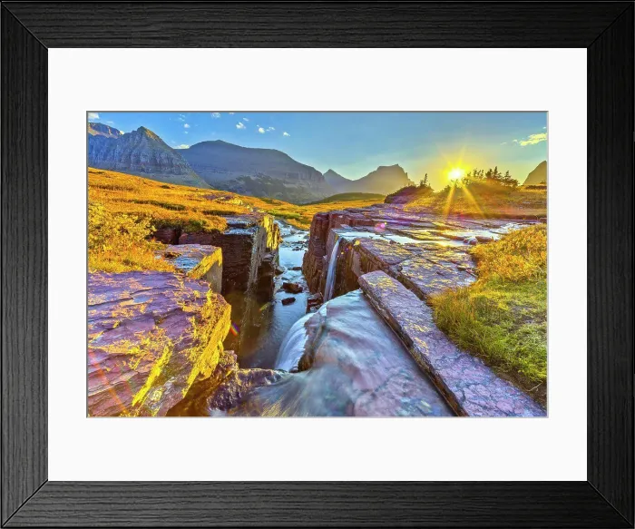 Framed Print : Reynolds Creek in Glacier National Park, Wyoming, USA