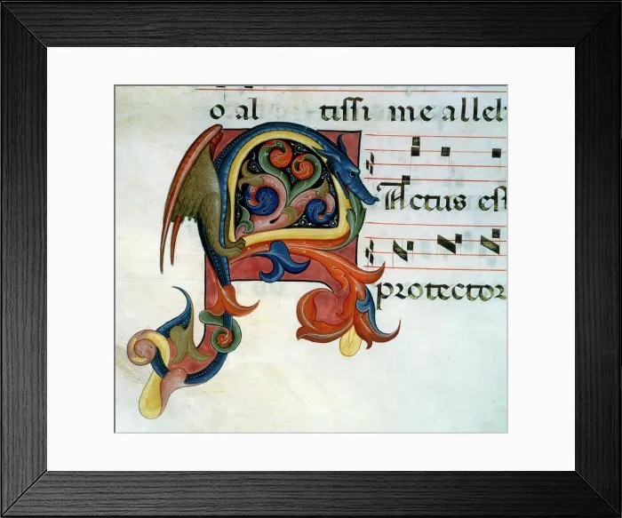 Framed Print : Gradual Illumination - dragon, manuscript, USA, Chicago, Newberry Library Framed Print : Gradual Illumination - dragon, manuscript, USA, Chicago, Newberry Library