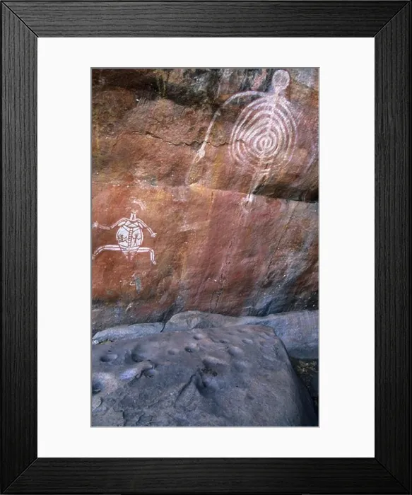 Framed Print : Aboriginal rock art, Aboriginal rock paintings near Cannon Hill, Kakadu National Park, Northern Territory, Australia