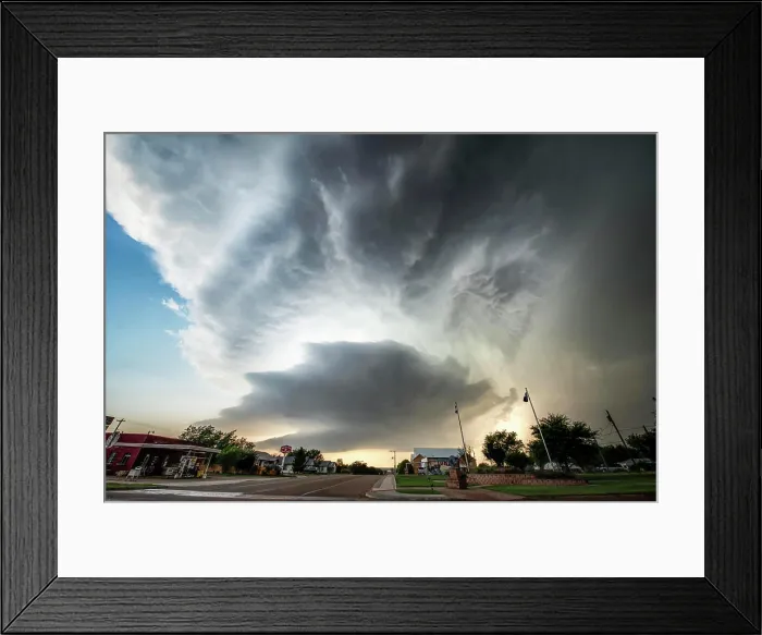 Framed Print : Cumulonimbus cloud forming over a small town on Texas USA Framed Print : Cumulonimbus cloud forming over a small town on Texas USA