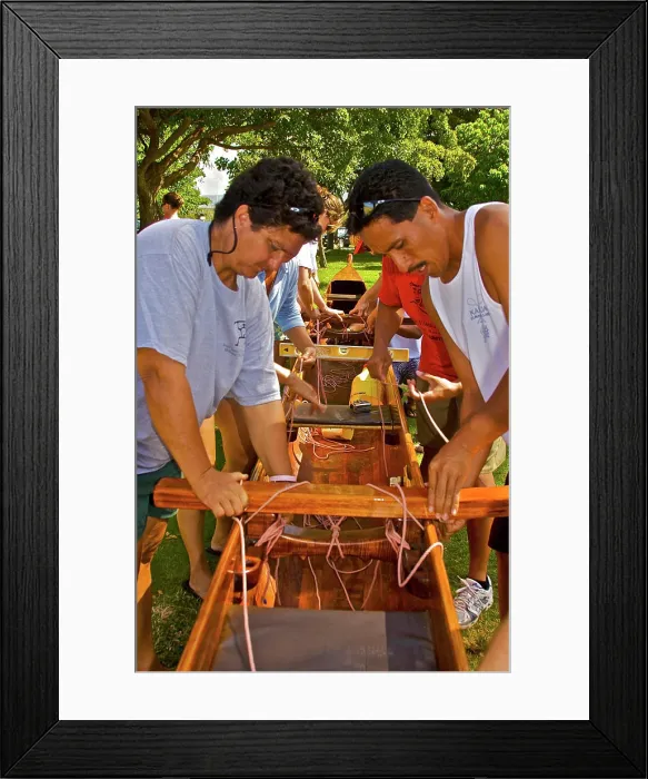 Framed Print : USA, Hawaii, Oahu, Honolulu, outrigger construction Framed Print : USA, Hawaii, Oahu, Honolulu, outrigger construction