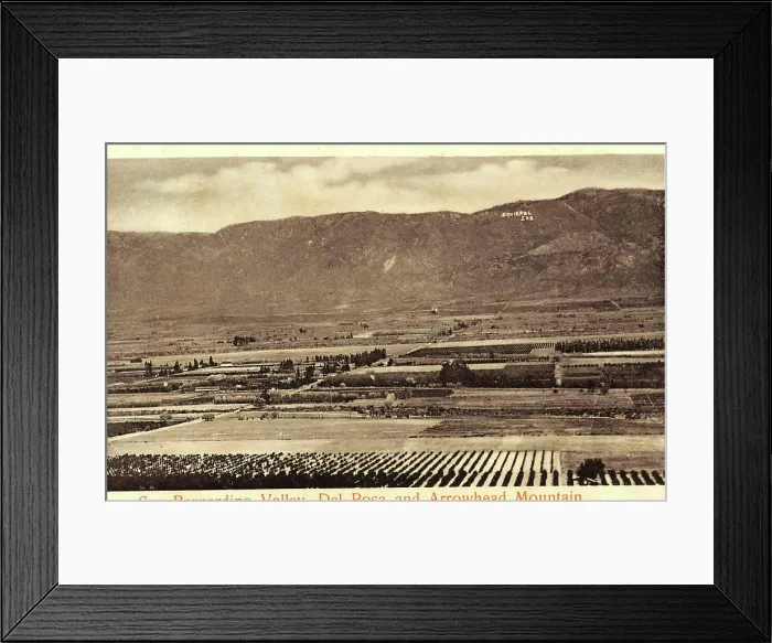 Framed Print : Mount Arrowhead, 1904, California, San Bernardino, San Bernardino Valley, United States of America Framed Print : Mount Arrowhead, 1904, California, San Bernardino, San Bernardino Valley, United States of America