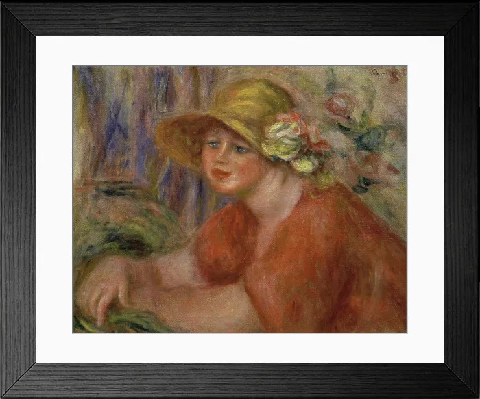 Framed Print : Seated Woman in a Hat with a Flower (Femme Assise au Chapeau Fleur) 1917 Framed Print : Seated Woman in a Hat with a Flower (Femme Assise au Chapeau Fleur) 1917