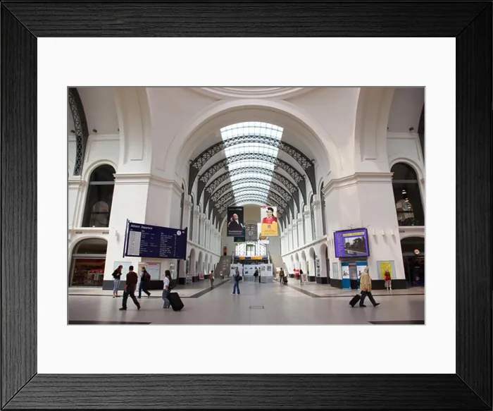Framed Print : Germany, Saxony, Dresden, Central Railway Station, Hauptbahnhof, Interior Framed Print : Germany, Saxony, Dresden, Central Railway Station, Hauptbahnhof, Interior