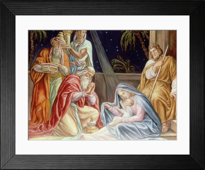 Framed Print : Adoration of the Wise Men Julius Schnorr von Carolsfeld (1794-1872 German)