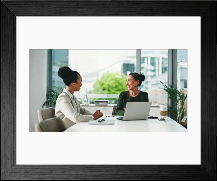 Framed Print : Boardroom, meeting and women with laptop Framed Print : Boardroom, meeting and women with laptop
