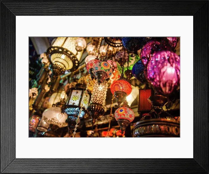 Framed Print : turkish lamps in the market, Istanbul, Turkey Framed Print : turkish lamps in the market, Istanbul, Turkey