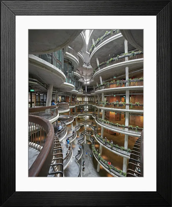 Framed Print : Balconies extending around interior atrium Framed Print : Balconies extending around interior atrium