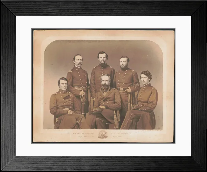 Framed Print : Brigadier General Van Valkenburgh and staff officers / W Framed Print : Brigadier General Van Valkenburgh and staff officers / W