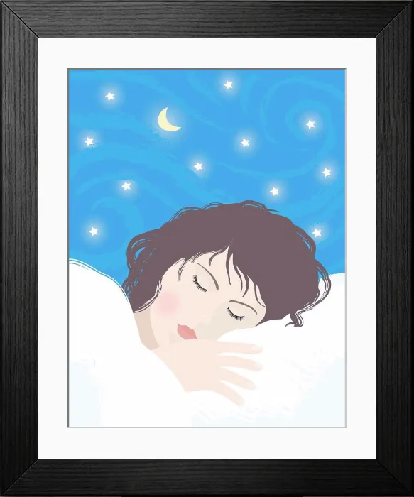 Framed Print : Sleeping Girl, Linda Braucht (b.20th C. / American), Computer graphics