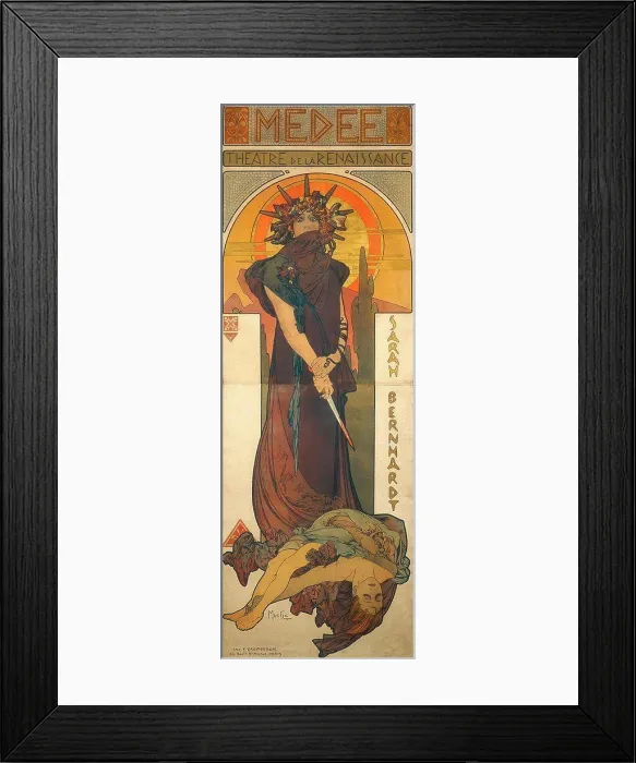 Framed Print : Medee by Alfons Marie Mucha, Color lithograph, 1898, 1860-1939, Czech Republic, Brno, Moravska galerie, 201, 5x75 Framed Print : Medee by Alfons Marie Mucha, Color lithograph, 1898, 1860-1939, Czech Republic, Brno, Moravska galerie, 201, 5x75