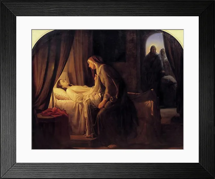 Framed Print : Jairus daughter, The story of the raising of Jairus twelve-year-old daughter