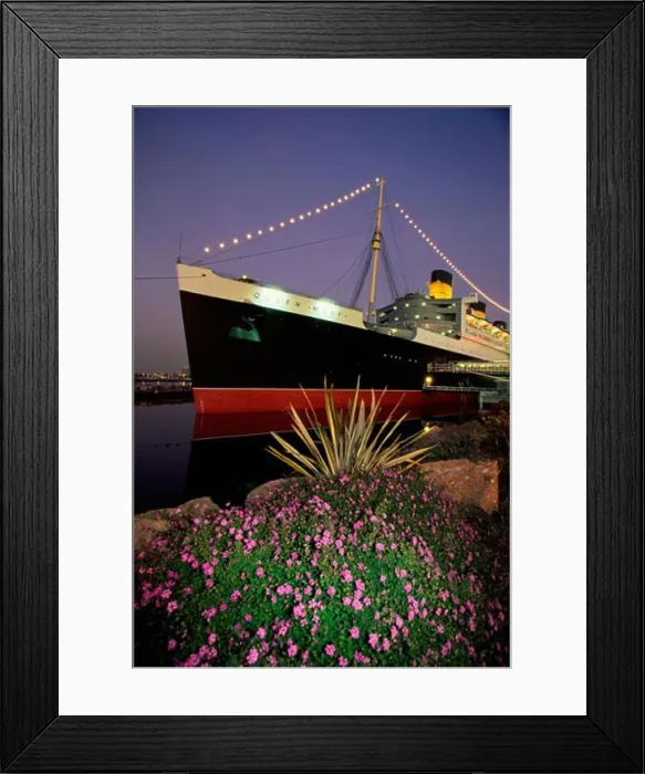 Framed Print : Queen Mary docked at a port, Long Beach, California, USA Framed Print : Queen Mary docked at a port, Long Beach, California, USA