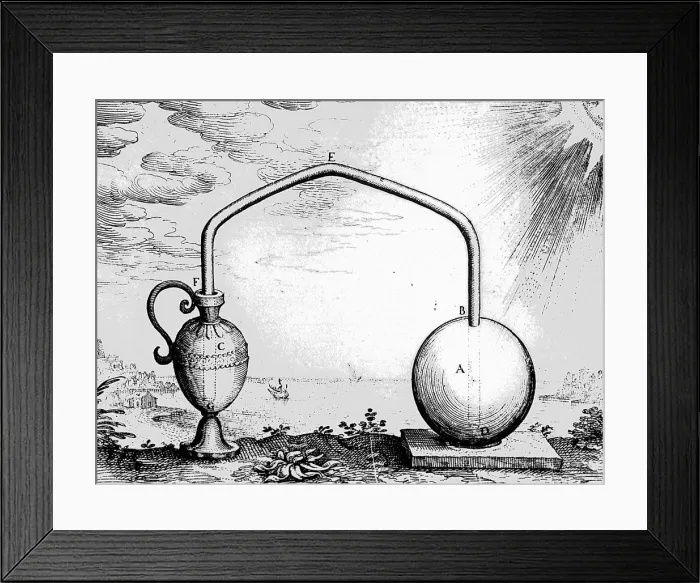 Framed Print : Illustration demonstrating the expansion of air by heat designed by Philo of Byzantium Framed Print : Illustration demonstrating the expansion of air by heat designed by Philo of Byzantium
