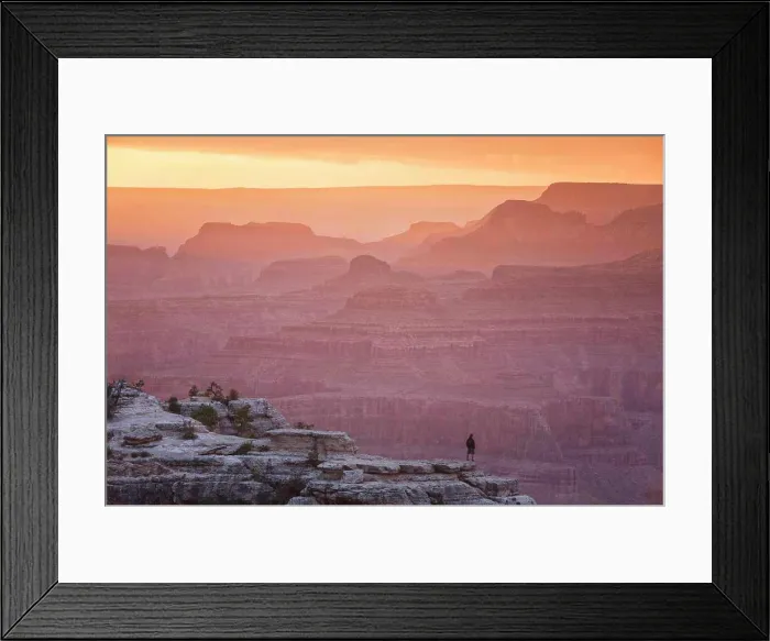 Framed Print : lights and shadows at sunset in grand canyon