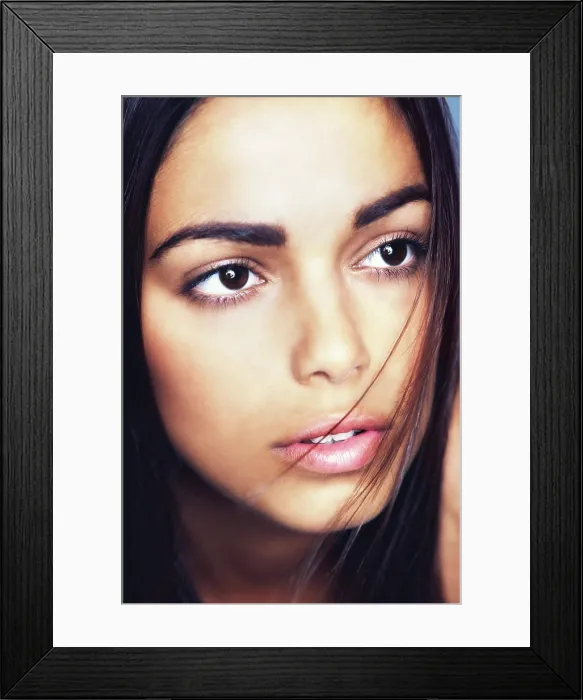 Framed Print : Face, hair care and beauty of serious woman Framed Print : Face, hair care and beauty of serious woman