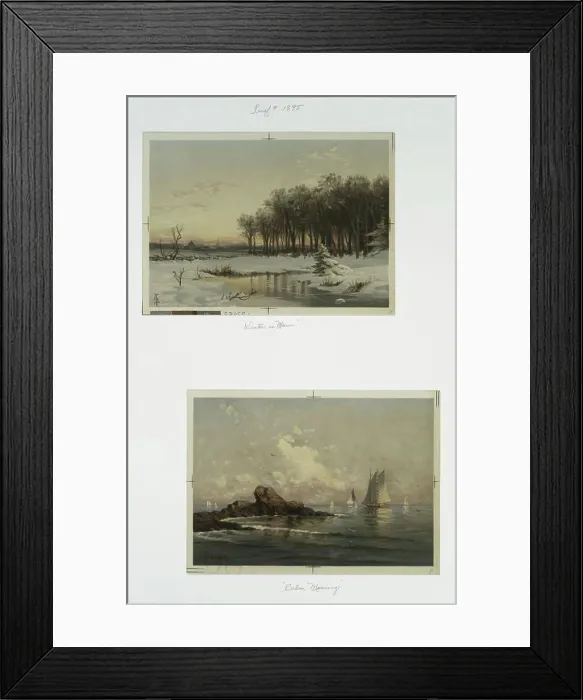 Framed Print : Winter in Main; Calm Morning.. Bricher Framed Print : Winter in Main; Calm Morning.. Bricher