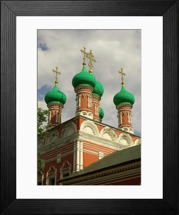Framed Print : Russia. Moscow. Petrovsky district. Upper St. Peter Monastery. Green onion domes Framed Print : Russia. Moscow. Petrovsky district. Upper St. Peter Monastery. Green onion domes