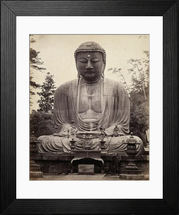 Framed Print : The bronze statue of Dai-Bouts, near Kamakura, Japan. Photograph by Felice Beato, ca. 1868 Framed Print : The bronze statue of Dai-Bouts, near Kamakura, Japan. Photograph by Felice Beato, ca. 1868
