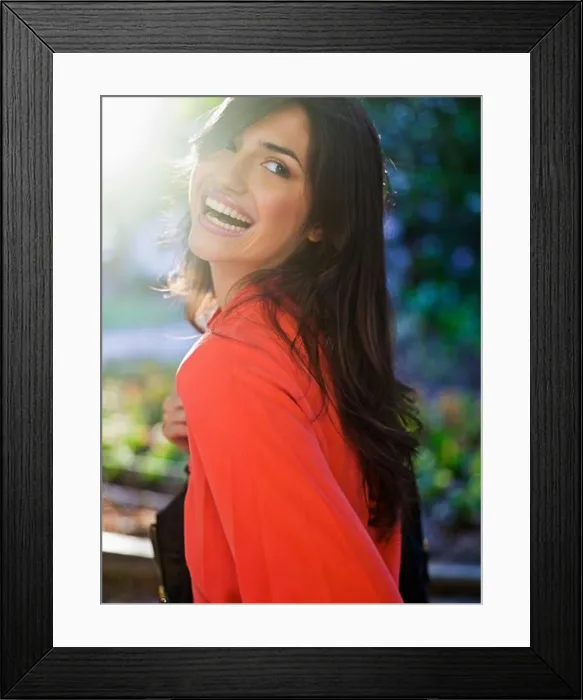 Framed Print : Close-up of a young woman laughing, Milan, Italy Framed Print : Close-up of a young woman laughing, Milan, Italy