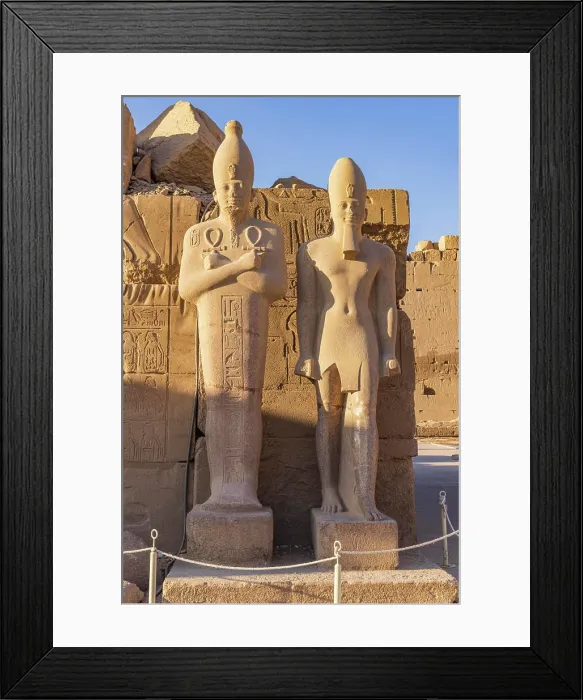 Framed Print : Karnak, Luxor, Egypt. Statues of Pharaohs at the Karnak Temple Complex