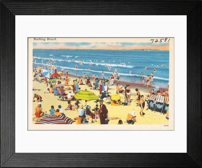 Framed Print : Bathing beach, Beaches, Tichnor Brothers Collection, postcards of the United States Framed Print : Bathing beach, Beaches, Tichnor Brothers Collection, postcards of the United States