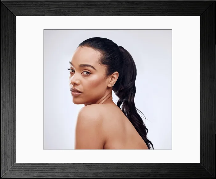 Framed Print : Beauty, natural and portrait of woman in studio for confidence Framed Print : Beauty, natural and portrait of woman in studio for confidence