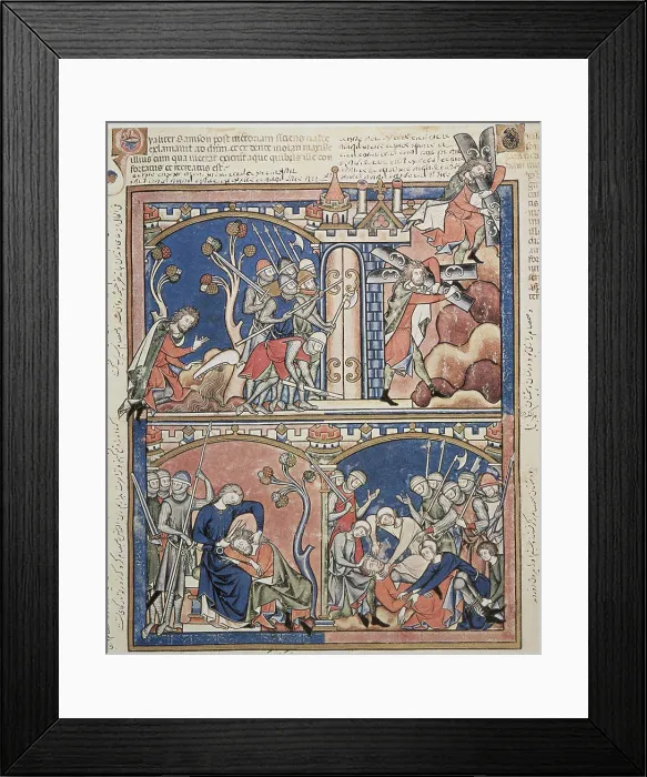 Framed Print : Samson & Delilah: Old Testament Scenes Maciejowski Bible ca