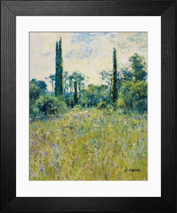 Framed Print : Field Scene Near Lorgues, Provence, France- Morning, July 2003 Charles Neal (b.1951 / British) Oil on panel Framed Print : Field Scene Near Lorgues, Provence, France- Morning, July 2003 Charles Neal (b.1951 / British) Oil on panel