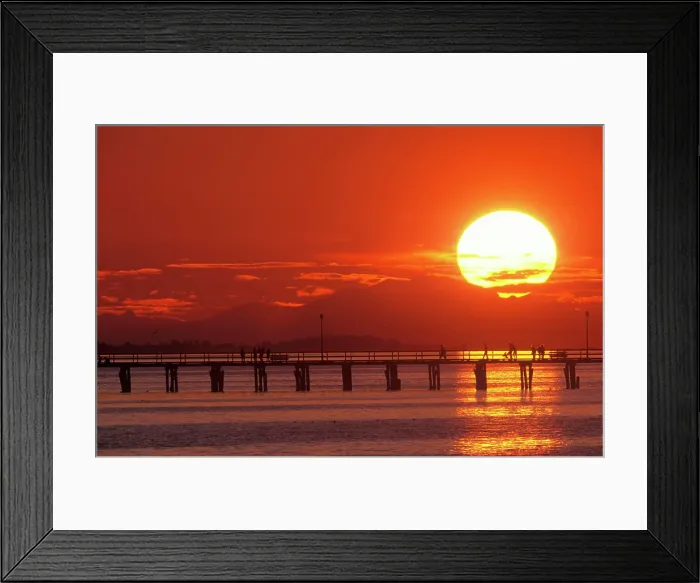 Framed Print : Sunset over White Rock Pier, White Rock, British Columbia, Canada