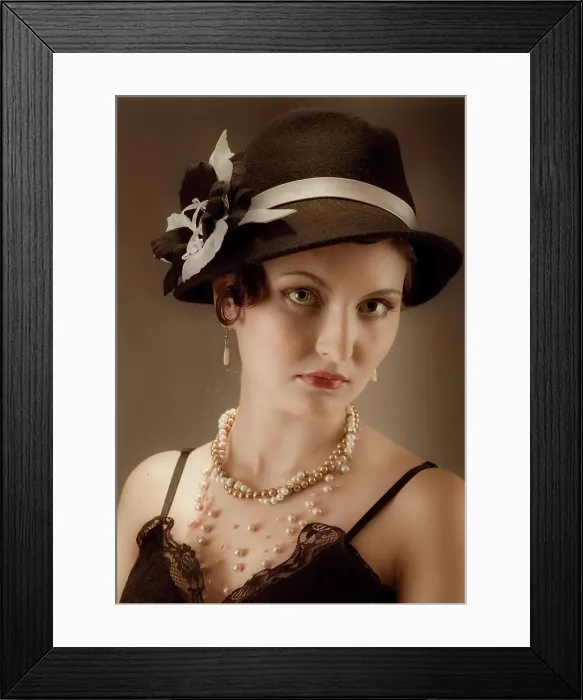 Framed Print : Woman retro revival portrait Woman retro revival portrait