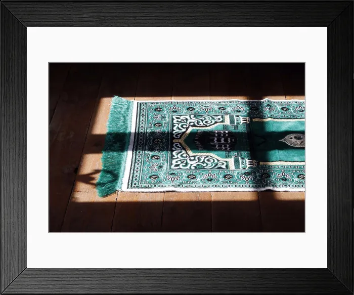 Framed Print : Muslim prayer mat at home. France. (Photo by: Pascal Deloche / Godong / UIG)