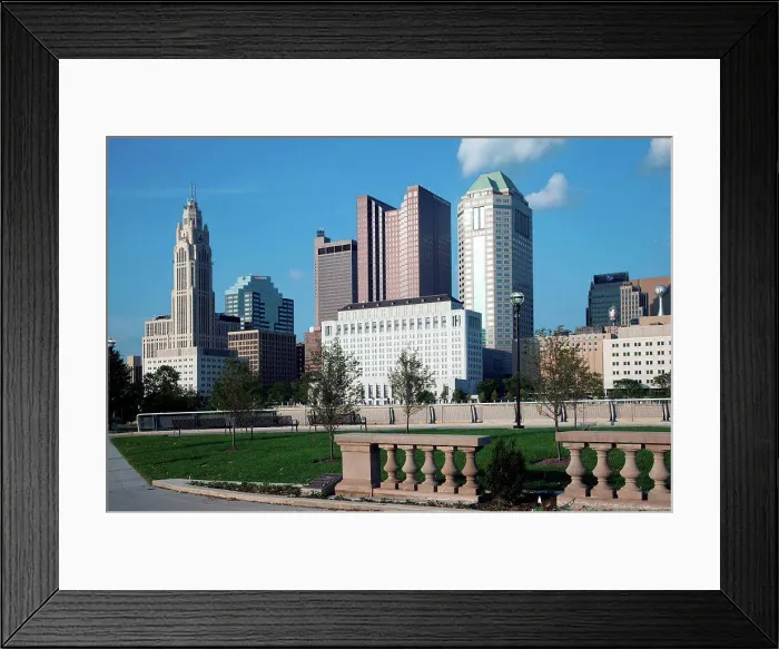 Framed Print : Downtown Skyline of Columbus, Ohio from Genoa Park Framed Print : Downtown Skyline of Columbus, Ohio from Genoa Park
