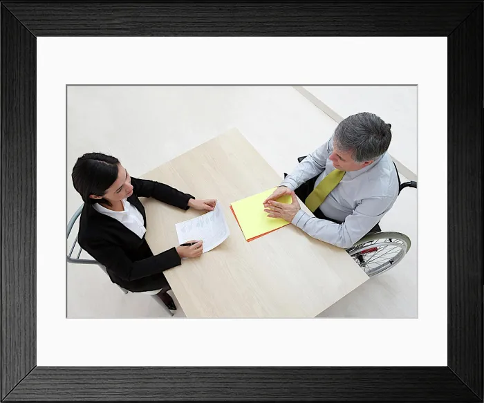 Framed Print : Handicapped person working Framed Print : Handicapped person working
