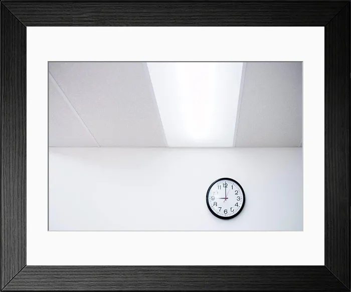 Framed Print : Clock on an office wall
