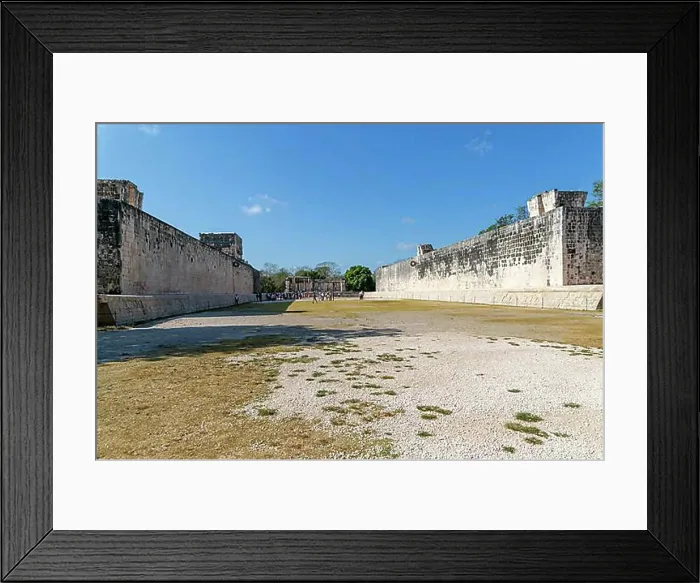 Framed Print : Walls of the ball court, Juego de Pelota, Chichen Itza, Mayan ruins, Yucatan, Mexico, Central America