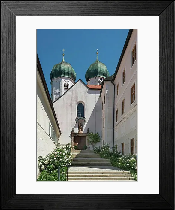 Framed Print : Entrance with staircase and onion domes, Seeon Monastery, Upper Bavaria, Bavaria, Germany, Europe Framed Print : Entrance with staircase and onion domes, Seeon Monastery, Upper Bavaria, Bavaria, Germany, Europe