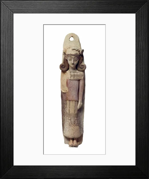 Framed Print : Hanging plate in the form of a goddess, Classical Antiquities Framed Print : Hanging plate in the form of a goddess, Classical Antiquities