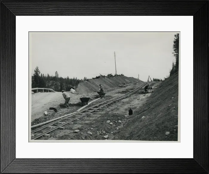 Framed Print : Excavation work at Kortaksjön Framed Print : Excavation work at Kortaksjön