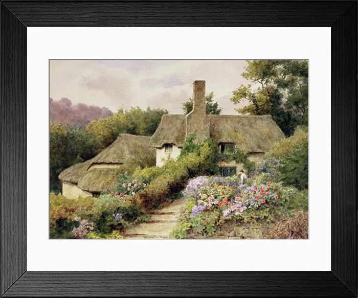 Framed Print : A Cottage at Selworthy, Somerset, England Thomas Nicholson Tyndale (1860-1930 British) Framed Print : A Cottage at Selworthy, Somerset, England Thomas Nicholson Tyndale (1860-1930 British)