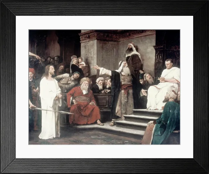Framed Print : Christ Before Pilate 1881 Mihaly Munkacsy (1844-1900 Hungarian) Oil on canvas Deri Museum, Debrecen, Hungary