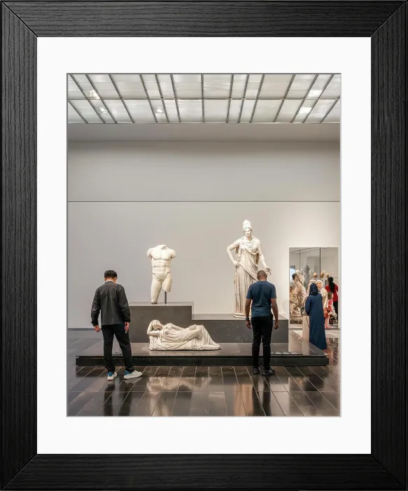 Framed Print : Exhibition hall and Louvre collection. Louvre Abu Dhabi, Abu Dhabi, United Arab Emirates. Architect: Jean Nouvel, 2017 Framed Print : Exhibition hall and Louvre collection. Louvre Abu Dhabi, Abu Dhabi, United Arab Emirates. Architect: Jean Nouvel, 2017