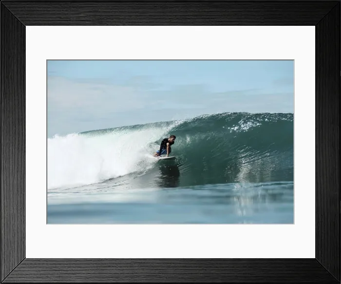 Framed Print : Surfer on a wave Framed Print : Surfer on a wave